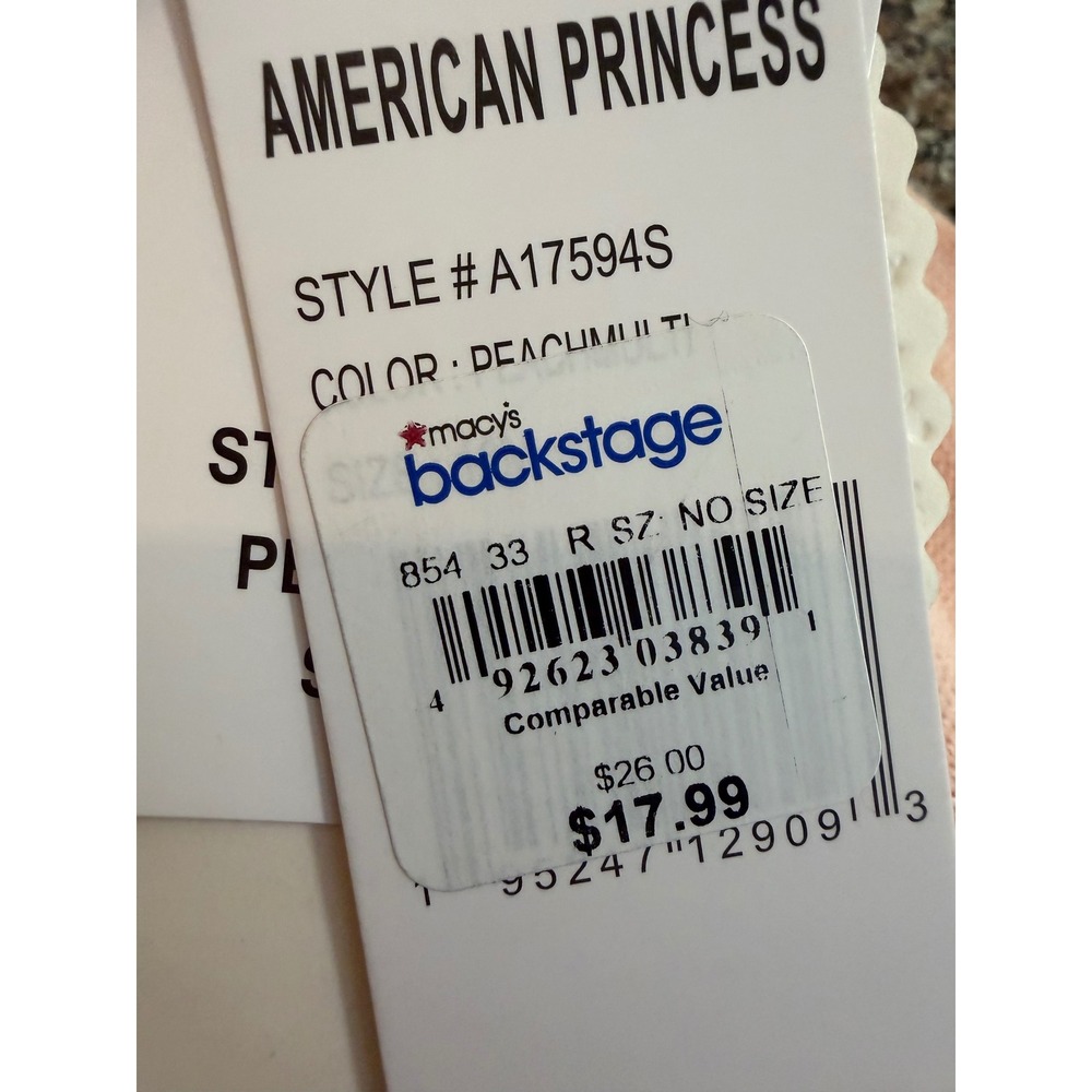 American Princess Dress Set Baby Size 12M Peach Multi Floral Embroidered - Picture 5 of 9